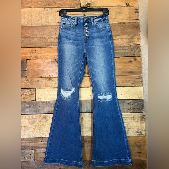 KanCan Denim - Kancan Dixie Ultra High Rise‎ Flare Jeans (Petite) 5/26 Medium Wash